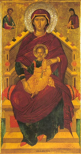 Centre historique (Chorá) avec le monastère de Saint Jean « le théologien » et la grotte de l'Apocalypse sur l'île de Patmos