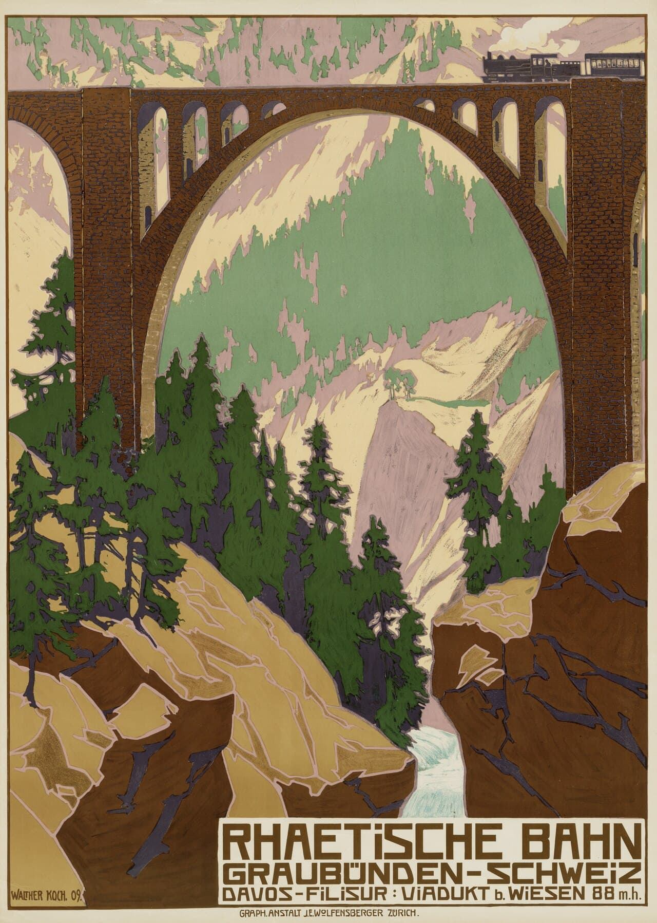 Chemin de fer rhétique dans les paysages de l’Albula et de la Bernina